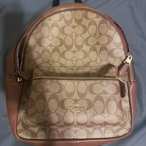 Coach Tan and Brown Signature Backpack